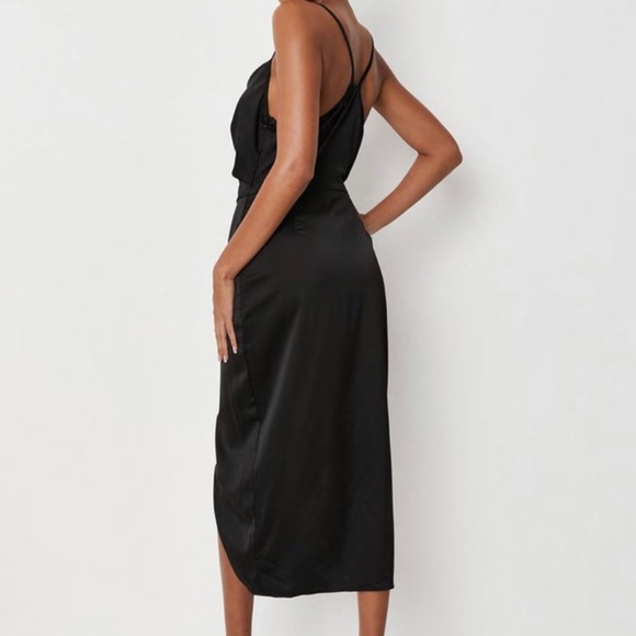 NWT Missguided Asymmetrical Strap Satin Dress - Picture 3 of 5